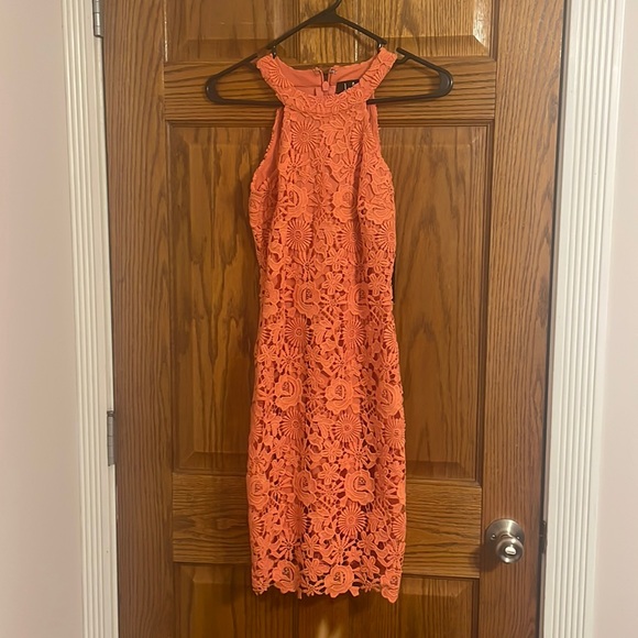 Lulus coral crochet dress XS - Picture 2 of 5